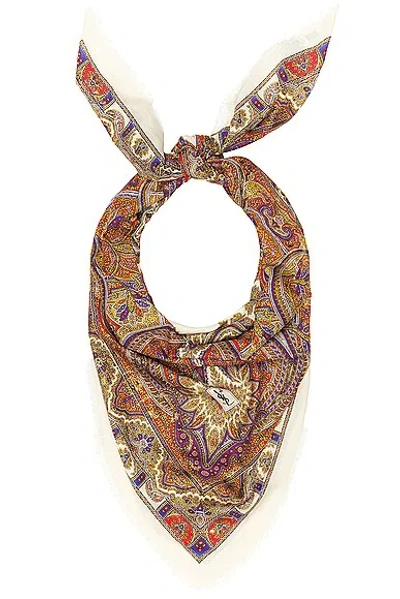 Saint Laurent Vintage Paisley Scarf In Brown