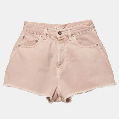 Pre-owned Saint Laurent Vintage Pink Denim Shorts S Waist 24"