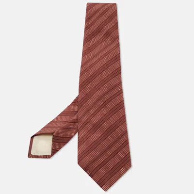 Pre-owned Saint Laurent Vintage Pink Striped Silk Tie