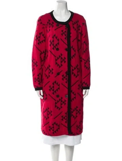 Pre-owned Saint Laurent Vintage Printed Coat In Red