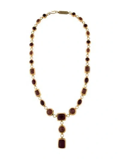 Pre-owned Saint Laurent Vintage Resin Lavalier Necklace, 26" In Multi