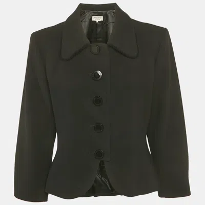Pre-owned Saint Laurent Vintage Rive Gauche Black Textured Wool Jacket M