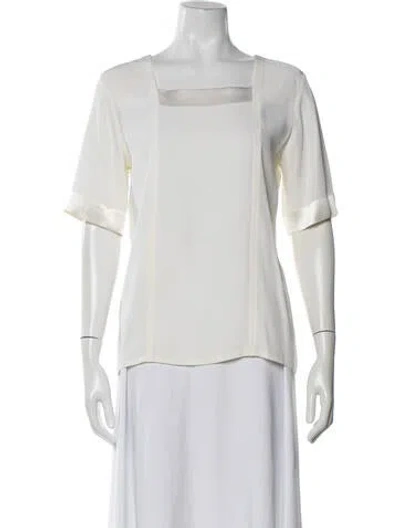 Pre-owned Saint Laurent Vintage Silk Top In White