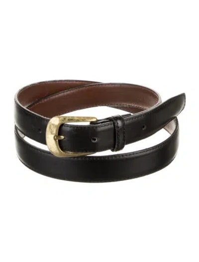 Pre-owned Saint Laurent Vintage Skinny Belt In Black