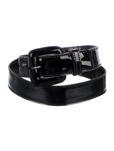 Pre-owned Saint Laurent Vintage Skinny Waist Belt In Black