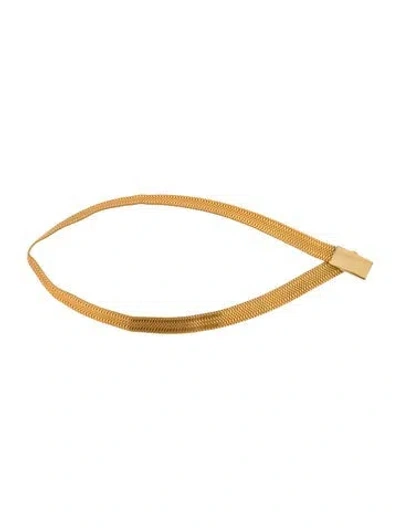 Pre-owned Saint Laurent Vintage Skinny Waist Belt In Gold