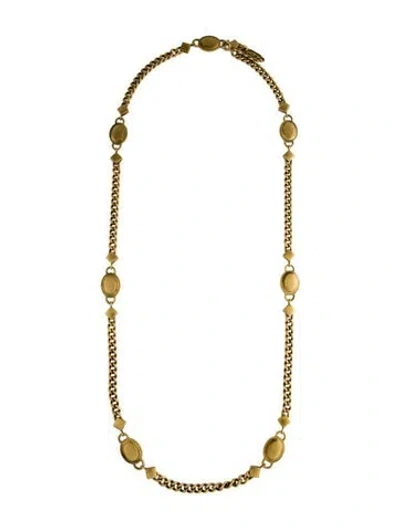 Pre-owned Saint Laurent Vintage Station Necklace, 36" In Multi
