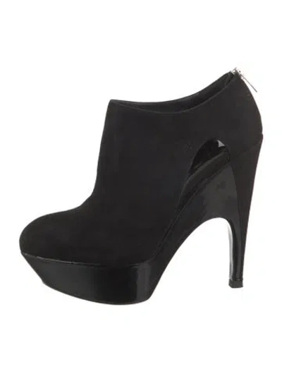 Pre-owned Saint Laurent Vintage Suede Pumps In Black