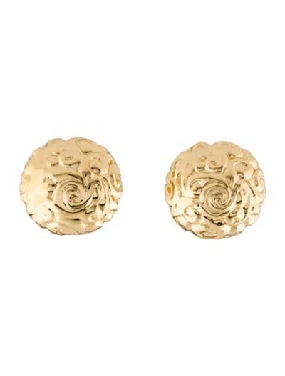 Pre-owned Saint Laurent Vintage Swirl Clip-on Earrings In Multi