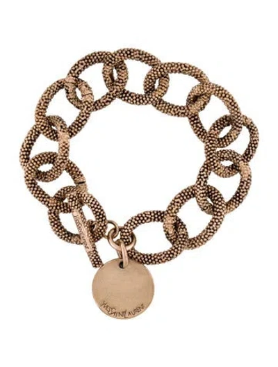 Pre-owned Saint Laurent Vintage Textured Link Bracelet, 7.25" In Multi