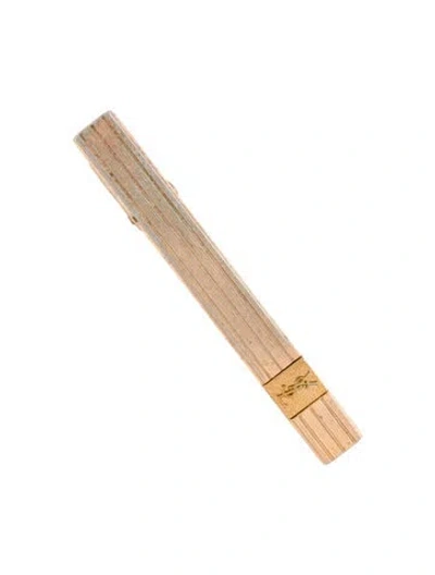 Pre-owned Saint Laurent Vintage Textured Logo Tie Clip In Multi