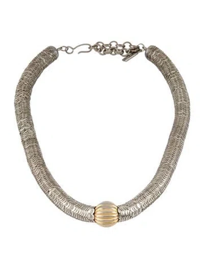 Pre-owned Saint Laurent Vintage Tube Collar Necklace, 16.5" In Multi
