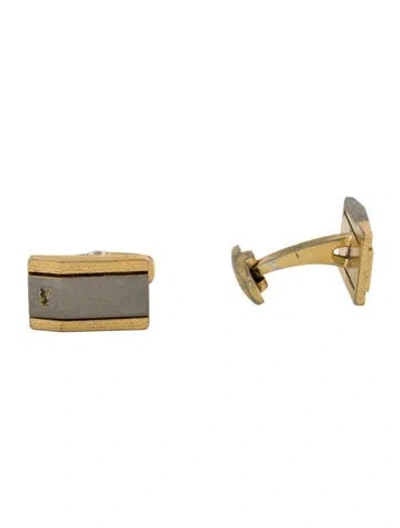 Pre-owned Saint Laurent Vintage Two-tone Cufflinks In Multi