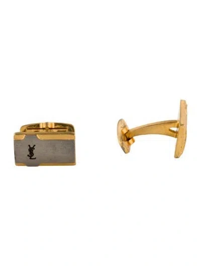 Pre-owned Saint Laurent Vintage Two-tone Cufflinks In Multi