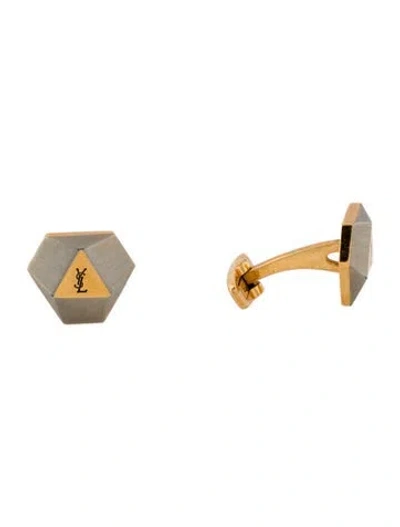Pre-owned Saint Laurent Vintage Two-tone Cufflinks In Multi