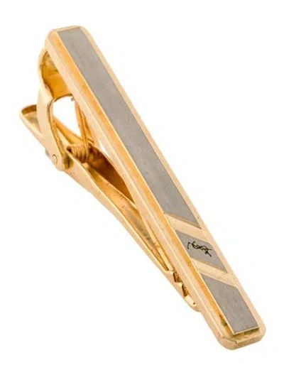 Pre-owned Saint Laurent Vintage Two-tone Tie Clip In Multi