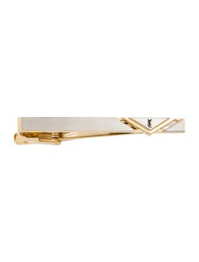 Pre-owned Saint Laurent Vintage Two-tone Tie Clip In Multi