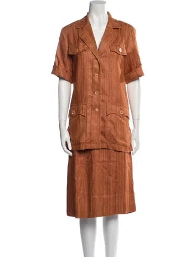 Pre-owned Saint Laurent Vintage Variation Skirt Set In Orange
