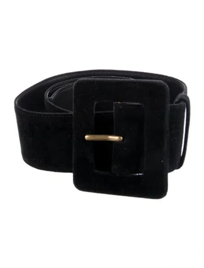 Pre-owned Saint Laurent Vintage Wide Belt In Black