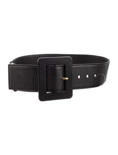 Pre-owned Saint Laurent Vintage Wide Waist Belt In Black