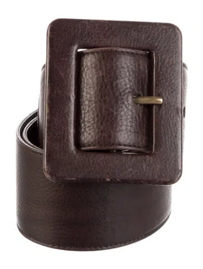 Pre-owned Saint Laurent Vintage Wide Waist Belt In Brown