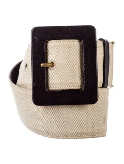 Pre-owned Saint Laurent Vintage Wide Waist Belt In Neutral