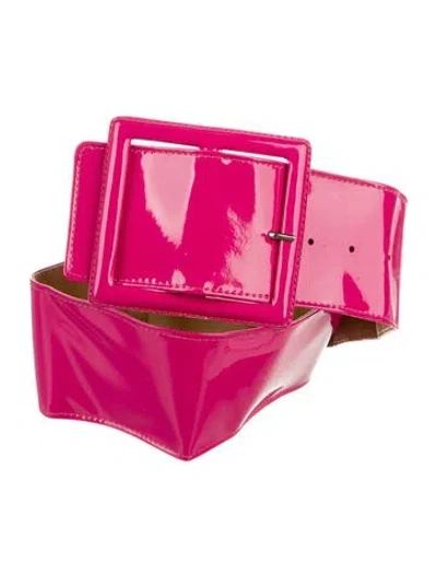Pre-owned Saint Laurent Vintage Wide Waist Belt In Pink