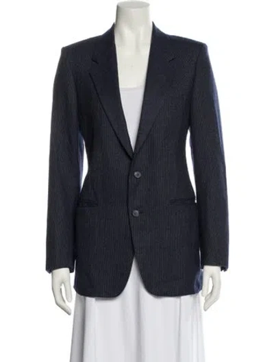 Pre-owned Saint Laurent Vintage Wool Blazer In Blue