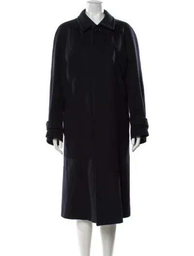 Pre-owned Saint Laurent Vintage Wool Coat In Blue
