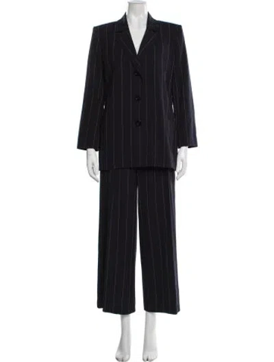 Pre-owned Saint Laurent Vintage Wool Pantsuit In Blue