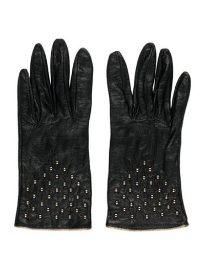 Pre-owned Saint Laurent Vintage Wrist-length Gloves In Green