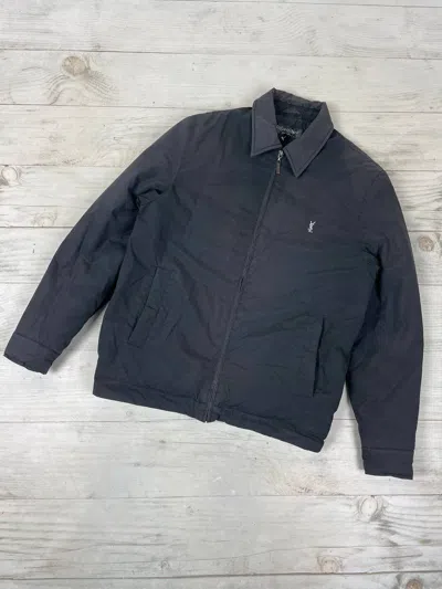 Pre-owned Saint Laurent Vintage Yves  Bomber Jacket 90's Ysl In Black