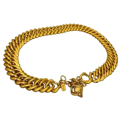 Pre-owned Saint Laurent Vintage Yves  Chunky Chain Necklace Belt In Brown