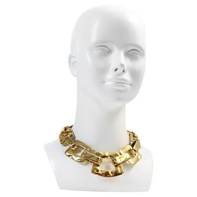 Pre-owned Saint Laurent Vintage Yves  Gold Tone Link Necklace, France, 1980s In Multi