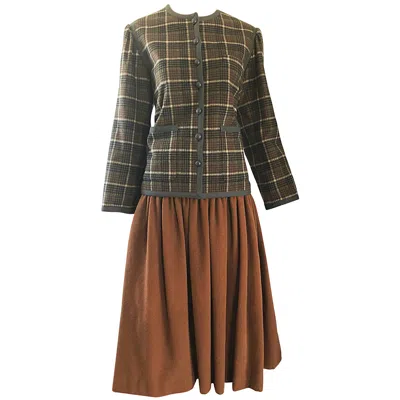 Pre-owned Saint Laurent Vintage Yves  Russian Collection 1976 Jacket And Skirt Suit Ysl 70s In Brown