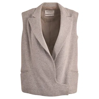 Pre-owned Saint Laurent Vintage Yves  S/s 2008 Grey Knit Vest In Gray