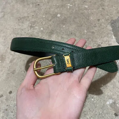 Pre-owned Saint Laurent Vintage Yves  Ysl Belt In Green