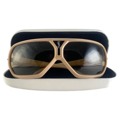 Pre-owned Saint Laurent Vintage Yves  Ysl Bug Eye 1980 France Sunglasses In Black
