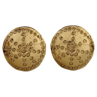 Pre-owned Saint Laurent Vintage Yves  Ysl Ethnic Disc Earrings In Multi