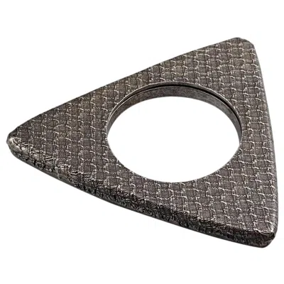 Pre-owned Saint Laurent Vintage Yves  Ysl Futuristic Textured Triangle Bangle Bracelet In Gray