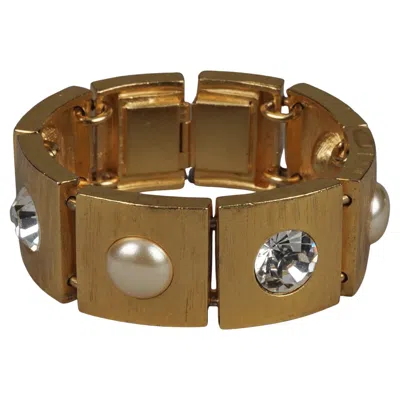 Pre-owned Saint Laurent Vintage Yves  Ysl Jewelled Square Link Bracelet In Multi
