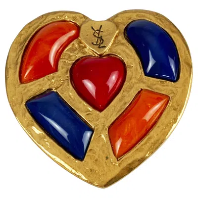 Pre-owned Saint Laurent Vintage Yves  Ysl Robert Goossens Multicolour Heart Pendant Brooch