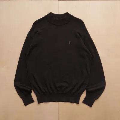 Pre-owned Saint Laurent Vintage Yves  Ysl Turtleneck Grunge In Gray