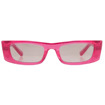 Saint Laurent Violet Rectangular Unisex Sunglasses Sl 553 003 52 In Pink