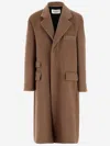 Saint Laurent Single-breasted Wool Long Coat