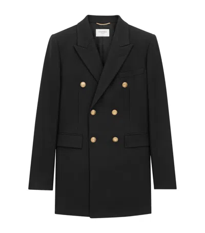 Saint Laurent Virgin Wool Blazer In Black