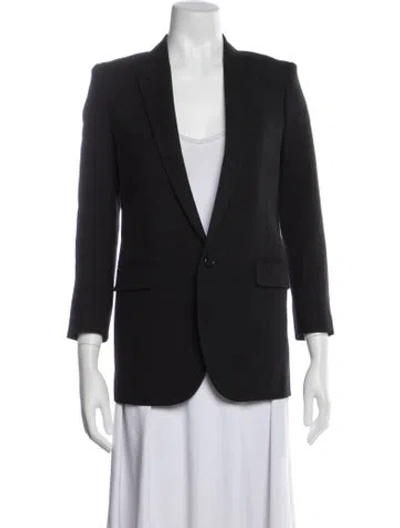 Pre-owned Saint Laurent Virgin Wool Blazer In Black