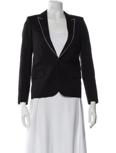 Pre-owned Saint Laurent Virgin Wool Blazer In Black