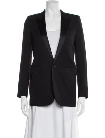 Pre-owned Saint Laurent Virgin Wool Blazer In Black