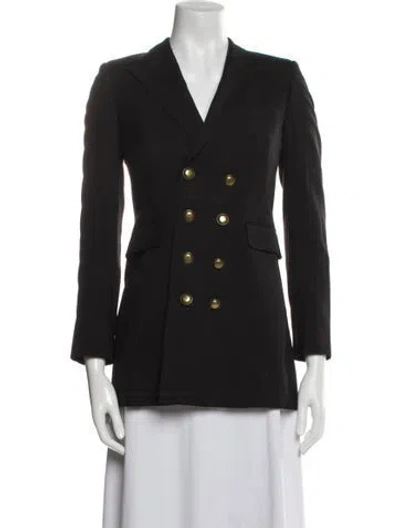Pre-owned Saint Laurent Virgin Wool Blazer In Black